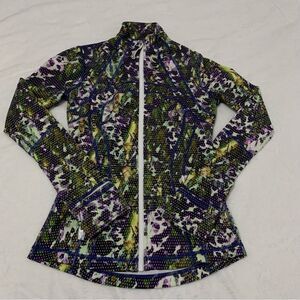 Lululemon Define Jacket Women’s 4 Floral  Multicolor Full Zip Cuffins Athleisure